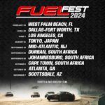 Cody Walker Instagram - Going BIG in 2024!! Thanks to all of these repeat markets supporting us coming back and SO stoked for some new ones!! SOUTH AFRICA x3?! Tickets live at 10am so scoop yours up while early bird pricing lasts! FuelFest.com