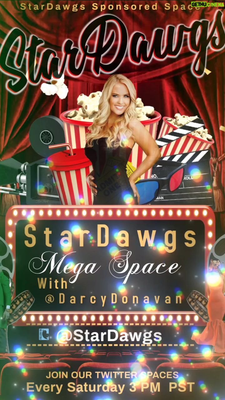 Darcy Donavan Instagram - Hi Luv's, Come join me and my Team on #StarDawgs Saturday. Twitter Spaces are every Saturday at 3:00pm PST! Go to @darcydonavan on Twitter to join the fun and learn about @stardawgs_nft and your chance to get a Golden Ticket into Hollywood! 📽🎬 Learn about Web3, Crypto & NFTs! We also discuss business, relationships, financing, the entertainment business, and we have inspirational stories AND LOTS OF LAUGHS! 😆🤣 WE ALSO DO CASH GIVEAWAYS💰 EVERY SATURDAY! SO DON'T MISS OUT! HOPE TO SEE YOU THERE!😚😍🥰 Big Hugs, ❤️DD❤️ www.Stardawgs.com