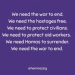 Debra Messing Instagram - Enough. #bringthehostageshome #Surrender #nomoretragedy #enough #henmazzig Gaza - Israel