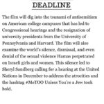 Debra Messing Instagram - I am so honored to be working with the celebrated documentarian @wsachs on PRIMAL FEAR. It is a documentary that explores the explosion of antisemitism in the aftermath of the October 7th massacre on college campuses, in social media, in the streets; the silence and denialism, the ignoring of the sexual assaults and mutilations inflicted by Hamas terrorists by feminist and human rights organizations. The film unpacks antisemitism to explain how it has shape-shifted over the millenia. Interviews will include jewish activists like @noatisby, @profgalloway , @ritchietorresny15 @kirstengillibrand , and @michaelrapaport among others. Storytelling-with facts-is powerful. It’s my hope that this film will help educate, activate, and heal everyone touched by this inflection point. That hearts can be opened, and all of our humanity can be celebrated. More to come… #documentary #antisemitism #socialmedia #college campuses #storytelling