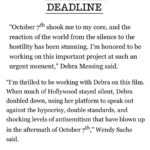 Debra Messing Instagram - I am so honored to be working with the celebrated documentarian @wsachs on PRIMAL FEAR. It is a documentary that explores the explosion of antisemitism in the aftermath of the October 7th massacre on college campuses, in social media, in the streets; the silence and denialism, the ignoring of the sexual assaults and mutilations inflicted by Hamas terrorists by feminist and human rights organizations. The film unpacks antisemitism to explain how it has shape-shifted over the millenia. Interviews will include jewish activists like @noatisby, @profgalloway , @ritchietorresny15 @kirstengillibrand , and @michaelrapaport among others. Storytelling-with facts-is powerful. It’s my hope that this film will help educate, activate, and heal everyone touched by this inflection point. That hearts can be opened, and all of our humanity can be celebrated. More to come… #documentary #antisemitism #socialmedia #college campuses #storytelling