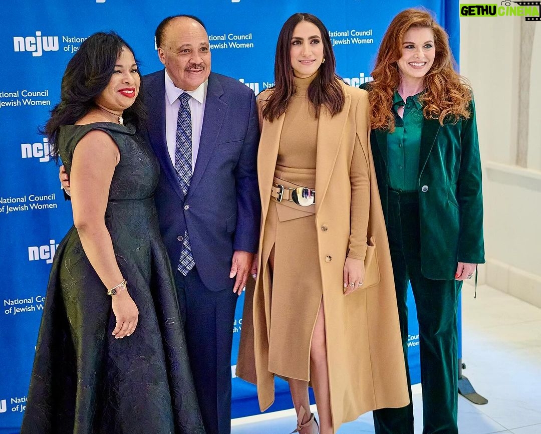 Debra Messing Instagram - What an incredible honor to be recognized with the 2024 Social Action Award, alongside Martin Luther King III, Arndrea King and my partner-in-good @mandanadayani , for our work both as activists fighting to protect and strengthen our democracy in the United States, and also as activists fighting antisemitism and advocating for the safety and dignity of Jews around the world. Reuniting with allies, Anila Ali and Zeba Zebunnesa, from AMMWAC, whom I met in Washington DC at the “March for Israel” was such a lovely surprise. I was honored to speak with Deborah Lipstadt, @state_seas, Special Envoy to Monitor and Combat Antisemitism, about the historic explosion of anti-semitism around the globe. She is a true hero. And, seeing @corybooker is always an uplifting delight. Thank you dear friends @shannonrwatts and @therealkateroberts for being by our side on such a special evening. And finally, we had the privilege of meeting Dolev Yehoud’s family who are still desperately waiting for Dolev to come home to them. It was Dolev’s birthday. Please rescue him and all the other hostages now!🙏🏼💙 Thank you @ncjwinc and @sheilakatz1 for this amazing honor. #ncjw #washingtonDC #activism #solidarity #blackjewishsolidarity #hostages