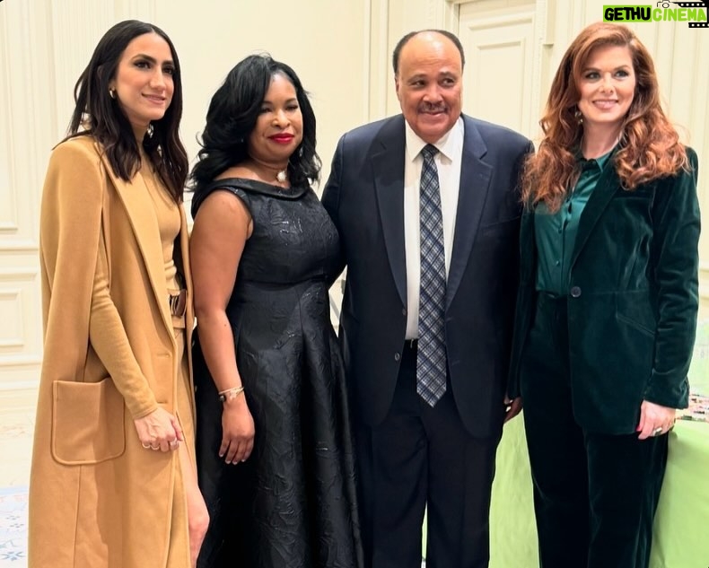 Debra Messing Instagram - What an incredible honor to be recognized with the 2024 Social Action Award, alongside Martin Luther King III, Arndrea King and my partner-in-good @mandanadayani , for our work both as activists fighting to protect and strengthen our democracy in the United States, and also as activists fighting antisemitism and advocating for the safety and dignity of Jews around the world. Reuniting with allies, Anila Ali and Zeba Zebunnesa, from AMMWAC, whom I met in Washington DC at the “March for Israel” was such a lovely surprise. I was honored to speak with Deborah Lipstadt, @state_seas, Special Envoy to Monitor and Combat Antisemitism, about the historic explosion of anti-semitism around the globe. She is a true hero. And, seeing @corybooker is always an uplifting delight. Thank you dear friends @shannonrwatts and @therealkateroberts for being by our side on such a special evening. And finally, we had the privilege of meeting Dolev Yehoud’s family who are still desperately waiting for Dolev to come home to them. It was Dolev’s birthday. Please rescue him and all the other hostages now!🙏🏼💙 Thank you @ncjwinc and @sheilakatz1 for this amazing honor. #ncjw #washingtonDC #activism #solidarity #blackjewishsolidarity #hostages