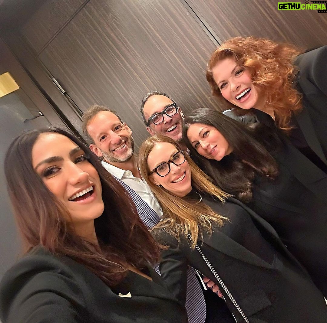 Debra Messing Instagram - I had a very special few days in Los Angeles. I was honored with the “Guardian of Israel” Award at the @standwithus International Summit. It was a gathering of 500 high school and college student leaders from all over the globe; Brazil, Germany, South Africa, Canada, etc. I was reunited with my travel mates to Israel, @brettgelman and @witchofthewestcoast who had a very powerful conversation with @mrmichaeldickson. I was surrounded with love from friends and chosen family, and the highlight was hearing @fiveforfightingmusic speak about his allyship with the Jewish people, and the incredible song he wrote, “OK.” If you haven’t heard it, check out the music video on his IG account. It was the first time in a very long time that I had reason to put on a dress and get beautified. Thank you @elaineoffers and @rodortegahairstylist I was also able to pop in and meet a group of beautiful 12 yr old survivors from Kibbutz Shuva, who were in LA for a healing retreat provided by @mamannonprofit and @waldorfbevhills and given a wellness day with meditation, sound baths, and therapeutic art. They have been through the unimaginable and they were weary but brave and grateful. And finally, I had the honor of hosting a book party for @sharonbrous to discuss her beautiful, healing book “The Amen Effect.” She mesmerized the attendees and left us all uplifted. I highly recommend her book. Full speech to come! #standwithus #healing #peace