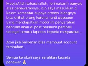 Dian Ayu Instagram - MasyaAllah Tabarakallah 🇵🇸 . . Setelah proses verifikasi, hasil lelang dengan penawaran tertinggi di angka Rp. 300.000.000 atas nama @kautsarnoviar dan kita sudah saling kontak untuk memastikan dan nantinya menentukan lewat mana bantuan ini akan disalurkan.. . . Mas @kautsarnoviar merupakan perwakilan dari penawar aslinya yang tidak ingin diungkap identitasnya sebagai bentuk ikhtiar untuk memberikan bantuan bagi saudara-saudari kita di Palestina.. . . Beliau seorang dokter berdomisili di Bali, InsyaAllah jika ada kesempatan kami akan bertemu langsung dan akan saya update proses-proses selanjutnya kepada teman-teman semua.. . . Terimakasih banyak mas @kautsarnoviar dan dokter yang tidak ingin disebutkan namanya, insyaAllah amanahnya akan saya salurkan dan semoga Allah membalas semua kebaikan kalian.. . . Terimakasih teman-teman semua atas doa dan supportnya, semoga Allah selalu menjaga dan meluruskan semua niat kita.. . . From the river to the sea, Palestine will be free.. Palestine Will be Free