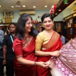 Ditipriya Roy Instagram - Where timeless elegance meets the contemporary diva ✨ Pratibha Di & Ditipriya Roy at the Grand launch of "Saptapuri", Wedding Collection'23 at our Rashbehari Store A mesmerizing bridal collection inspired from the seven holy cities of India, where each ensemble resembles a unique cultural and spiritual tapestry. Visit us know🛍️ And stay tuned to know more #SaatVachanPyaarKe #bridalcollection #bridalsaree #weavesofindia #weddingweaves #heritageweaves