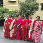 Ditipriya Roy Instagram - WHAT A MAGNIFICENT DAY IT WAS!!! I grew up watching my Pipi (my Aunt) offering prayers to the Goddess during the pujas. Her intonation while chanting the mantras used to give us goosebumps. Even today, I recall the positivity of that spiritual aura created by Pipi with her hymns. Whether the prayers were offered by a male or a female priest, it never made a difference in my mind. It has always been the same for me. In 2011, Pipi left us. Since then, I could never quite capture that same feeling until today when I had the opportunity to witness Dr. Nandini Bhowmick and her team Shubhamastu enchanting the powerful mantras before Goddess Durga. Today, we not only offered prayers to Maa Durga but also were enlightened by her power as women. What could be a better way to start Durga Puja? দেবীদের সঙ্গে দেবীপক্ষের সূচনা 🙏🏻♥️