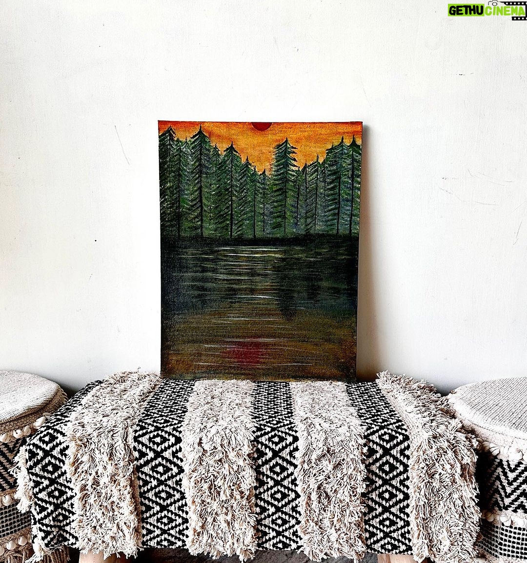 Ditipriya Roy Instagram - I bleed with colours on canvas……. . . . . . . . . . . . . . #painting #colours #acrylic #dark #dusk #shades #forest #painter #mood #friday #fridayvibes #hobby #insearchofpeace #positivevibes #instadaily #instalike
