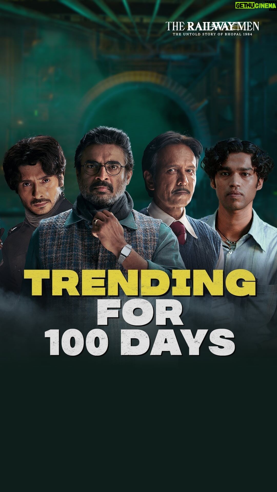 Divyenndu Instagram - Netflix Series & A YRF Entertainment Production - The Railway Men, a story of courage, completes 100 days in the Daily Top 10 In India on Netflix & Trended in the Weekly Top 10 in 36 countries. Highest ever for an Indian Series! ❤️ #TheRailwayMenOnNetflix @actormaddy @kaykaymenon02 @babil.i.k @divyenndu @iamjuhichawla @hindujasunny @shivrawail @aayush.03 @yogendramogre @yrf #YRFEntertainment