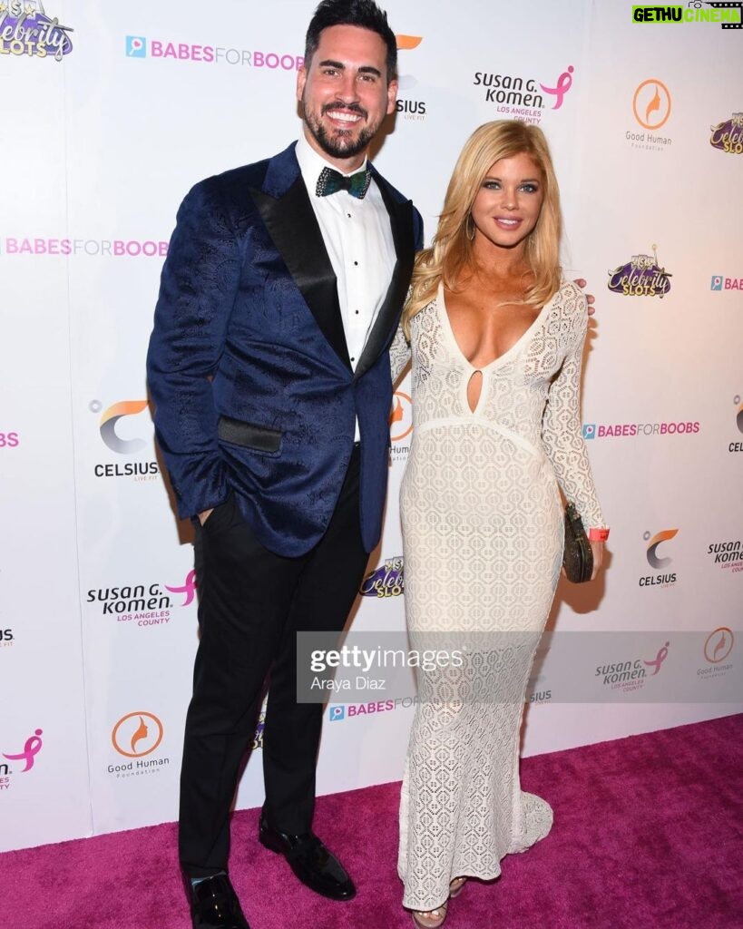 Donna D'Errico Instagram - Great night at the annual @babes_for_boobs event last night. They auctioned off eligible bachelors onstage with all proceeds going to breast cancer research. Great cause and a super fun evening hosted by the ever handsome @joshmurray11 . I loved my beautiful dress by the amazing @ximenavalero. Beautiful hair by @magicofbeauty Vegan bag by @mooncanyon.co & @traceybregman1 ❤️ El Rey