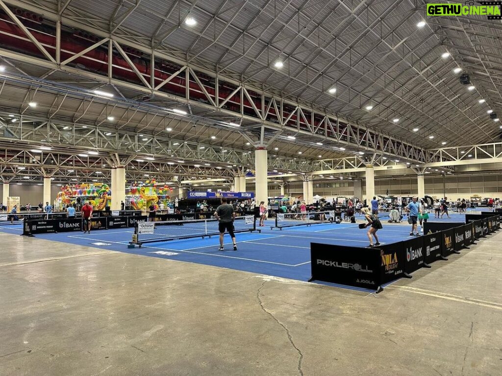 Drew Brees Instagram - Epic Day at the 1st Annual Nola Pickleball Festival! Centercourt is ready for the big match up tomorrow between me & John McEnroe. We will also have Major League Pickleball pros playing alongside us in a doubles match. Going to be a ton of fun. Admission is free and the match starts at 10 AM at the New Orleans convention center. @majorleaguepb @maddropspc @breesdreamfoundation #nolapicklefest