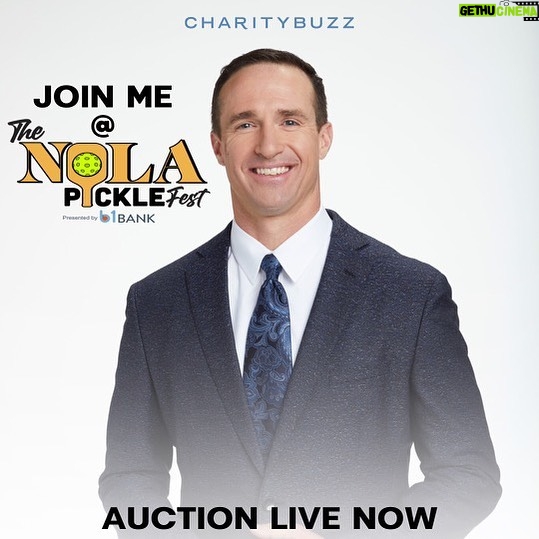 Drew Brees Instagram - Join me at the first ever @nolapicklefest with a VIP experience in support of the Brees Dream Foundation! Our auction is now live on @Charitybuzz to win VIP access to the event, a meet & greet with me, and more. Bid now at Charitybuzz.com/MeetDrew (http://charitybuzz.com/MeetDrew)