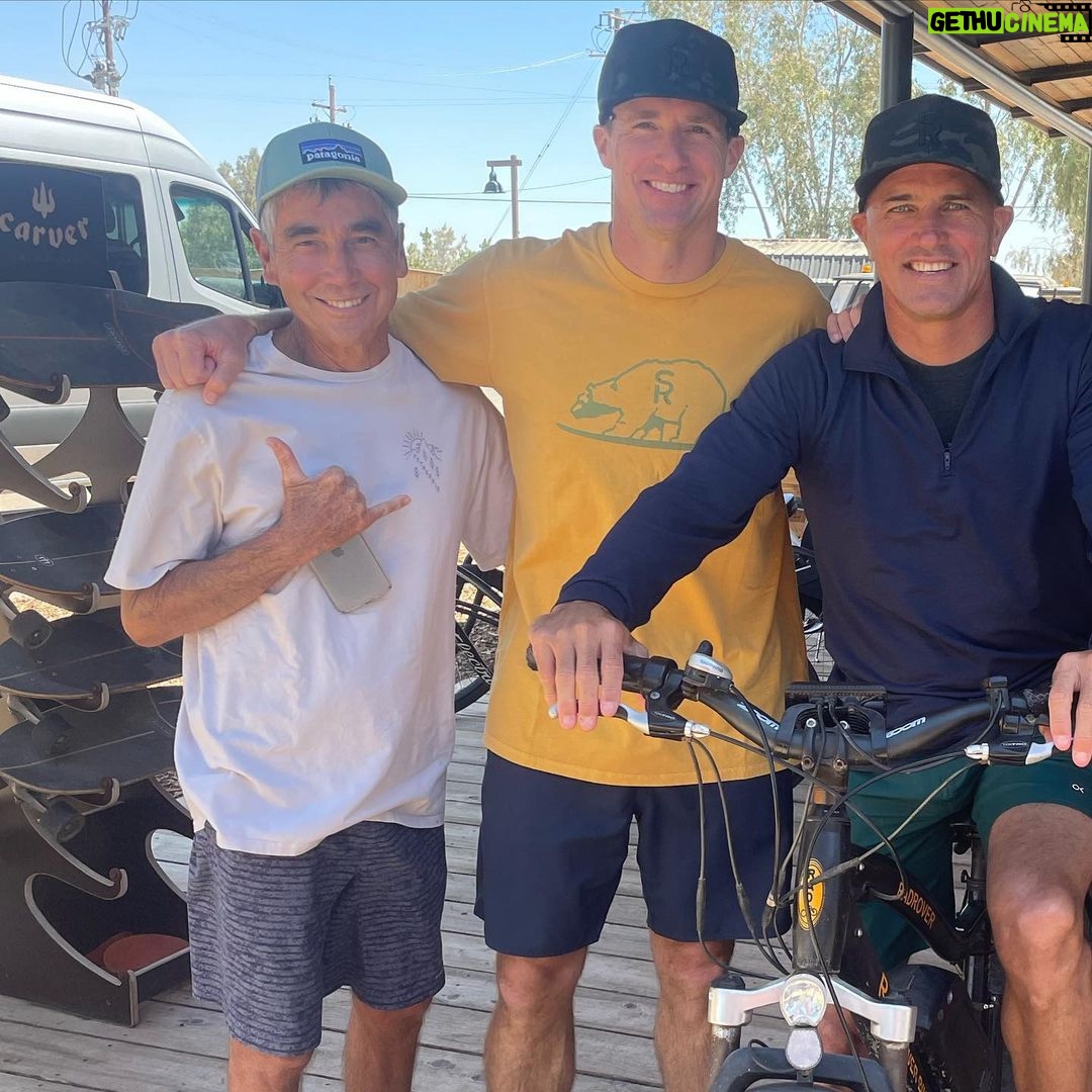 Drew Brees Instagram - Epic 3 heats at Surf Ranch with 2 of the GOATs coaching me up every wave….Gerry Lopez aka “Mr Pipeline” and Kelly Slater !! Fantastic group of people at @kswaveco !! Loved every second!