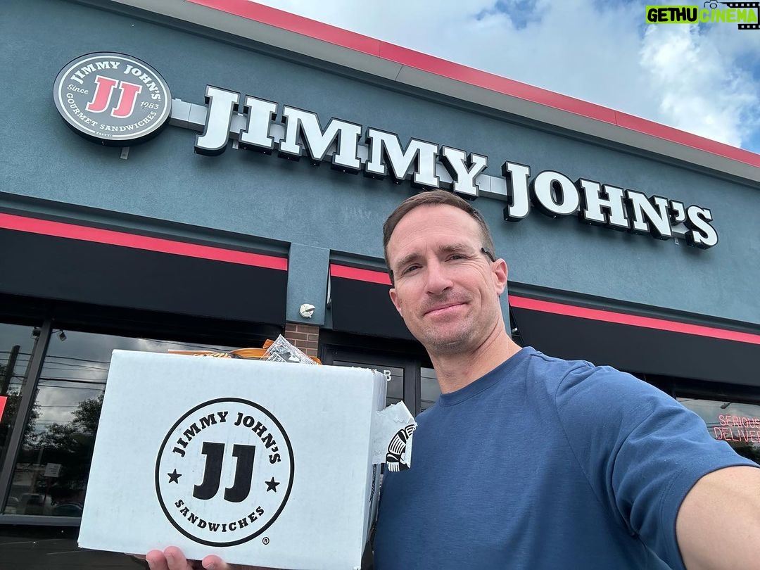 Drew Brees Instagram - Had to hit up @jimmyjohns before leaving the Midwest today!