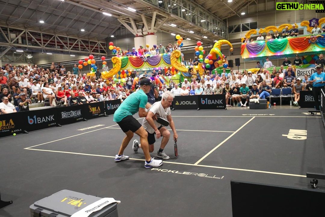 Drew Brees Instagram - Pretty epic doubles match today with John McEnroe, Irina Tereshenko, and Thomas Wilson at the 1st Annual NOLA pickleball festival. Thanks to. @b1_bank for being such an incredible sponsor and partner along with all the volunteers and sponsors. Man we had a good time out there today!!! @breesdreamfoundation #thenola @nolapicklefest