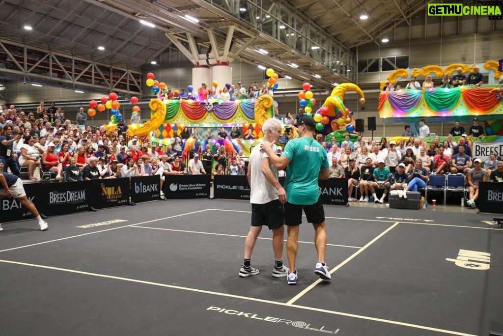 Drew Brees Instagram - Pretty epic doubles match today with John McEnroe, Irina Tereshenko, and Thomas Wilson at the 1st Annual NOLA pickleball festival. Thanks to. @b1_bank for being such an incredible sponsor and partner along with all the volunteers and sponsors. Man we had a good time out there today!!! @breesdreamfoundation #thenola @nolapicklefest