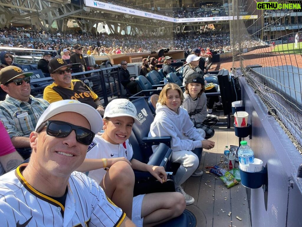 Drew Brees Instagram - Swooped in early to school and surprised the kids with Padres game yesterday afternoon! Perfect day for baseball!