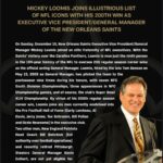 Drew Brees Instagram – Incredible accomplishment by General Manager Mickey Loomis of the @saints ! 200 career wins…joins elite company. Hall of Fame company! Well deserved! Keep counting them!
