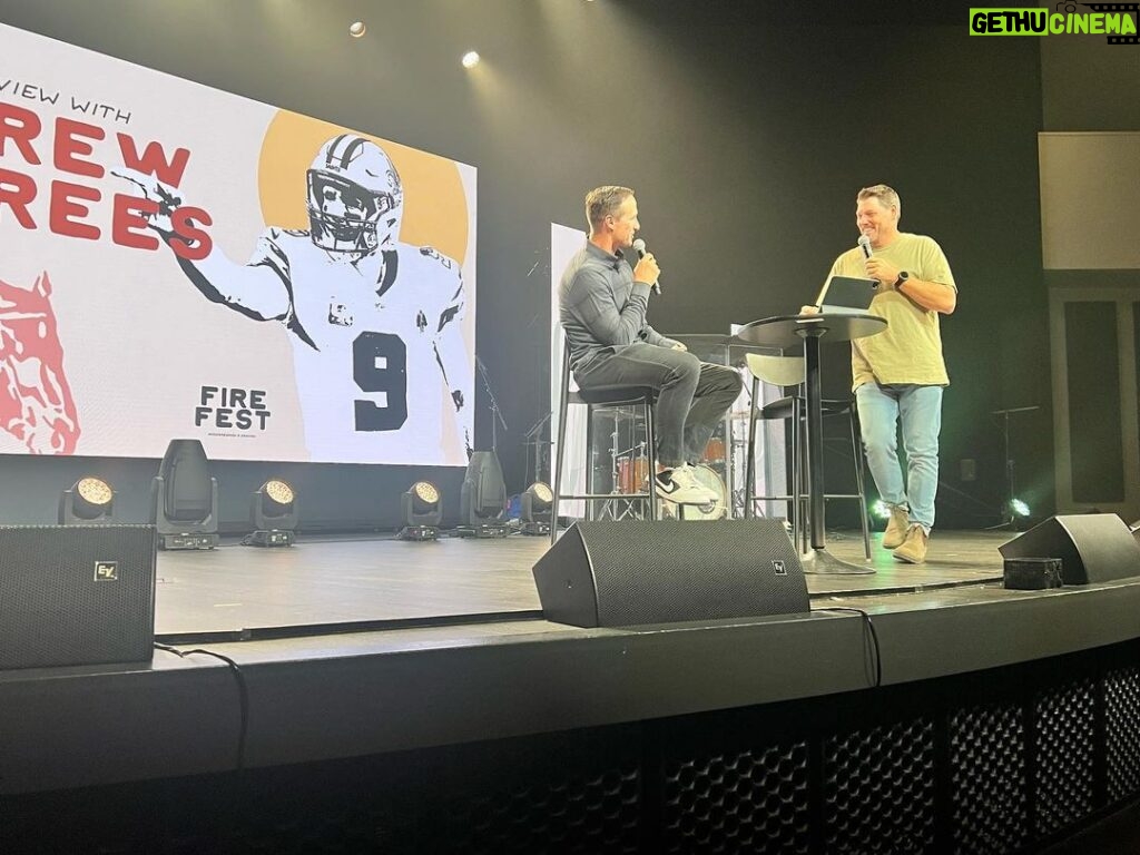Drew Brees Instagram - Awesome night last night @daybreak.church 🔥Fire Fest … opportunity to fellowship with great men in our community. Looking forward to a great weekend!