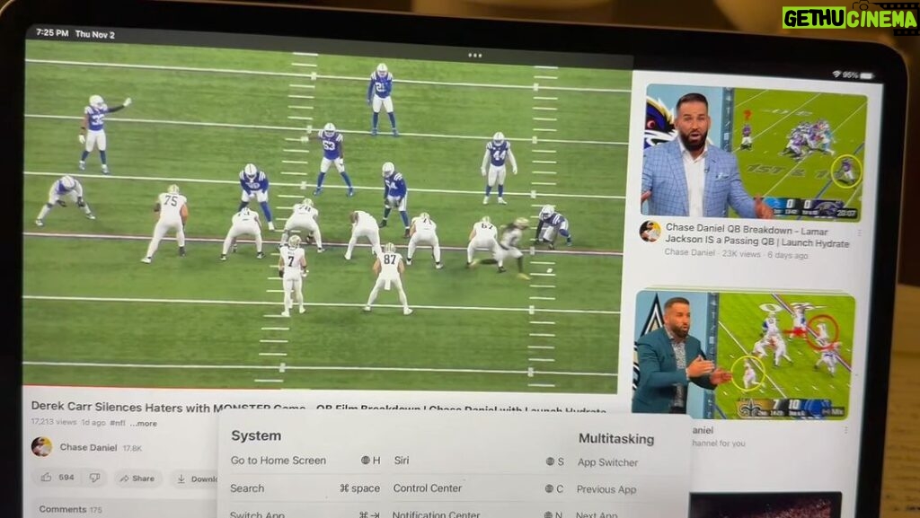 Drew Brees Instagram - Good Taysom Hill breakdown by @chase_daniel from the Indy game!