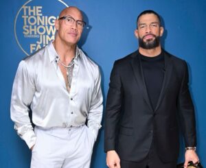 Dwayne Johnson Instagram - It’s a vibe 

he carries his @wwe universal title 🏆 

I carry my @teremana tequila 🥃

either way, here comes trouble 

#FinalBoss #TribalChief 
#WrestleMania40 

@thisisamandaw 📸