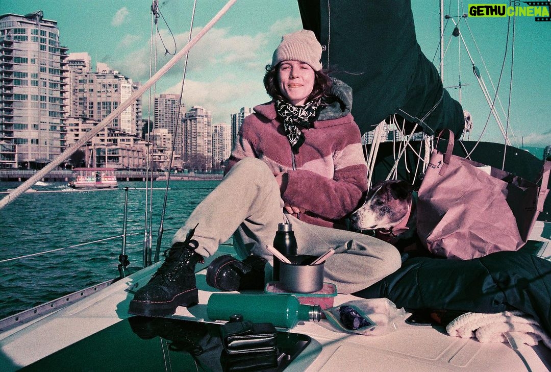Emily Bett Rickards Instagram - Ophie thinks she’s v casual inching her way closer to get some of @fantasesay good good secret soup LomoChrome Purple 35mm