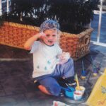 Emily Bett Rickards Instagram - WARNING this 1991 baby is turning 30! So if you like to party 🎉 come celebrate with me @allymaz & @op_e___n JULY 25th 11:30 am PST. Click the link in my bio to attend and donate to @itgetsbetter project. Wear your stretchy party pants! 🧁 🎈 🐕 🧘‍♀️ 💜🌈☀️🦭💯🤩🌊🌻🍇🍭🧩🏝 I’m eating paint in this picture which explains a lot.
