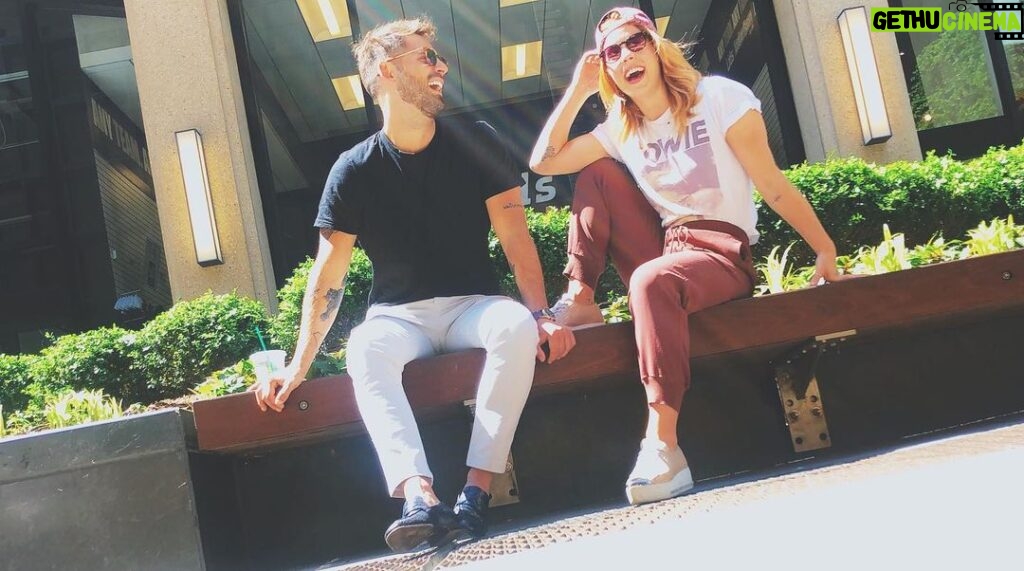 Emily Bett Rickards Instagram - Spotted: Two professional plus ones wasting each others time. Hire them to help you procrastinate... “Adorable and affordable” - The Times “We cheap!” - Themselves #coupleokidsfromsurrey