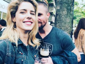 Emily Bett Rickards Instagram - Hope you are enjoying the season 7 premier as much as we enjoy a Guinness on a Sunday anynoon. #ARROW