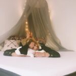 Emily Bett Rickards Instagram - Don’t worry I’m good here. I’ve found my true happy place in this cloud fortress! Thank you @casper for the gift! (Never leaving this bed please bring food)
