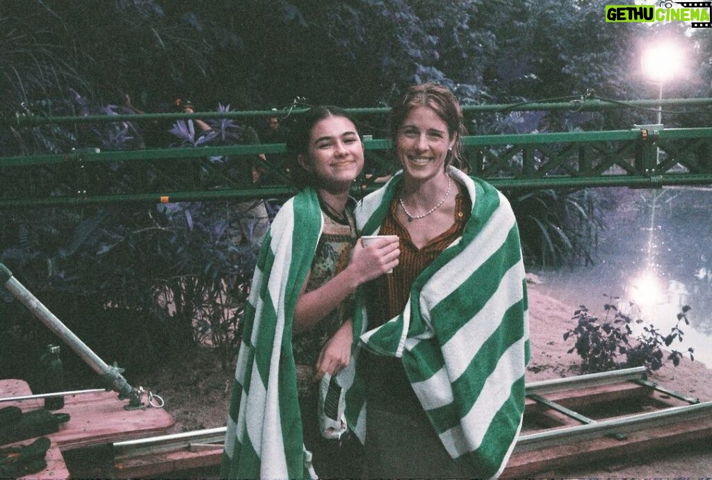 Emily Bett Rickards Instagram - In honour of the French premier of The Last Jaguar - here is a picture of @lumipollack et moi drying off our sweat in the Mexican jungle just after our characters had survived the impossible. On a note about Lumi - it’s wild to think the year I graduated high school a baby was born that would not only greatly inspire me artistically but become the only person I would ever want to be stuck in the jungle with. Lumi is extraordinary in this film. I’m in total awe of the woman and actor she is. Big thanks to our French, Quebecois and Mexican crew for working so hard to capture this story about preserving our planet. @gillesdemaistre and Prune our fearless leaders, may you continue to turn us all from enthusiasts to activists. Merci @studiocanal.fr - c’était un rêve de faire partie de votre production et j’attends avec impatience d’en voir plus dans le futur! Stay tuned to find out where the jaguars are now and go get your tickets to the cinema already! 😍 bisous bisous! XX Playa Del Carmen