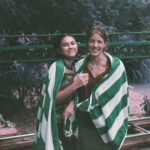 Emily Bett Rickards Instagram - In honour of the French premier of The Last Jaguar - here is a picture of @lumipollack et moi drying off our sweat in the Mexican jungle just after our characters had survived the impossible. On a note about Lumi - it’s wild to think the year I graduated high school a baby was born that would not only greatly inspire me artistically but become the only person I would ever want to be stuck in the jungle with. Lumi is extraordinary in this film. I’m in total awe of the woman and actor she is. Big thanks to our French, Quebecois and Mexican crew for working so hard to capture this story about preserving our planet. @gillesdemaistre and Prune our fearless leaders, may you continue to turn us all from enthusiasts to activists. Merci @studiocanal.fr - c’était un rêve de faire partie de votre production et j’attends avec impatience d’en voir plus dans le futur! Stay tuned to find out where the jaguars are now and go get your tickets to the cinema already! 😍 bisous bisous! XX Playa Del Carmen