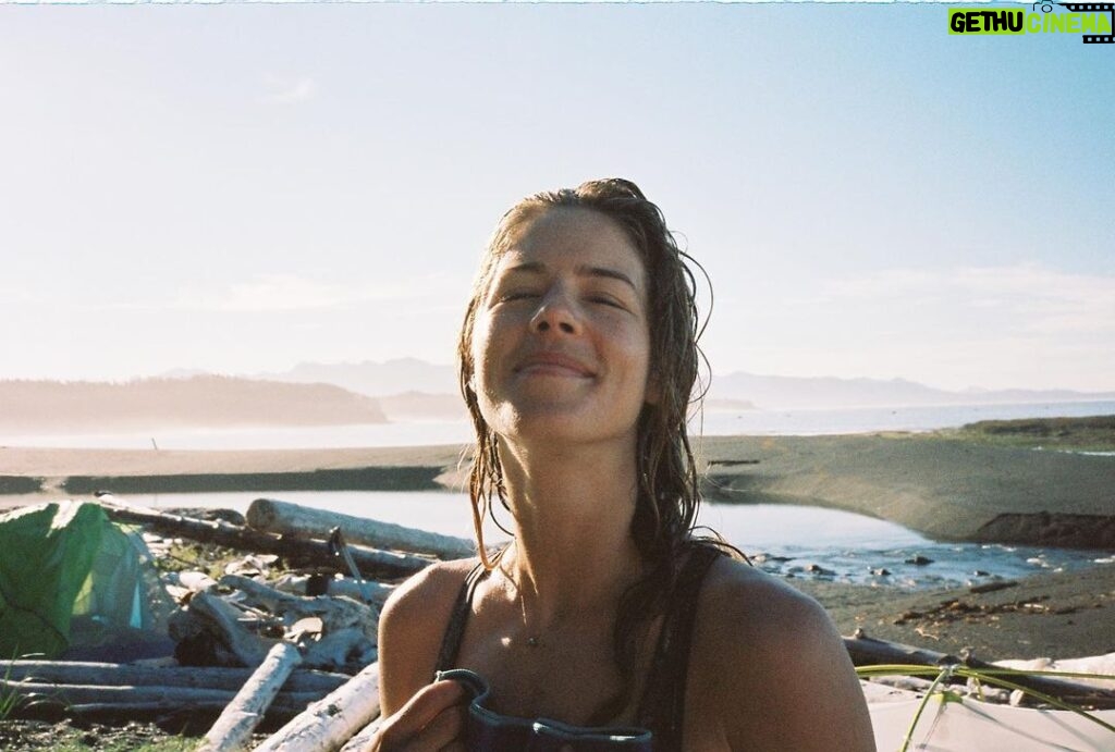 Emily Bett Rickards Instagram - Hi! It's me, your friendly neighbourhood beach troll here to remind you (and myself) that the sun will melt away the blizzard one day. SO lets leave a better campsite than the one we found. We are all visitors here. XX Portra 400 35mm