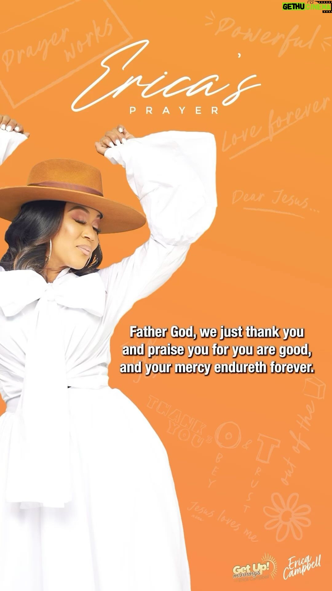 Erica Campbell Instagram - We thank you, God, for guiding every single step for opening the door, and making the way for us to let our light so shine before the world, that we can give you glory. #EricaCampbell #EricasPrayer #GetUpErica