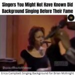 Erica Campbell Instagram - Well look what someone sent me!! this is so cool! I remember this time in my life. I remember asking my pastor Uncle Charles how he felt about it. And he said I feel like there’s something you’re supposed to learn, so go ahead and go on the road. I was the lead singer at my church and back then secular music was still considered “sinful” I was excited and terrified and many of my church folks didn’t understand. I learned so much that was so different from church about the business and about stag! God kept my mind and my heart while I was out the road. RIP to #JulieDelgado who taught me the background singers are not slaves. She was very professional, and a great part of the reason I try my best to treat my BGV as well. They’ve been with me over 10 years by the way!! anytime I see Brian McKnight, or Eric Benet, who I also sang, for I always tell them I still remember my background parts!! Thanks @oldies_jams for reminding me of #20something Erica❤️ But why do I still look like a church girl with my sway?🤣🤣
