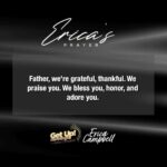 Erica Campbell Instagram - As we walk through the rest of this day, we’ll do it knowing, God, that you are in control, and so we put you in the driver’s seat. Have your way. We rolling with you all day long. Jesus. #EricaCampbell #EricasPrayer #GetUpErica
