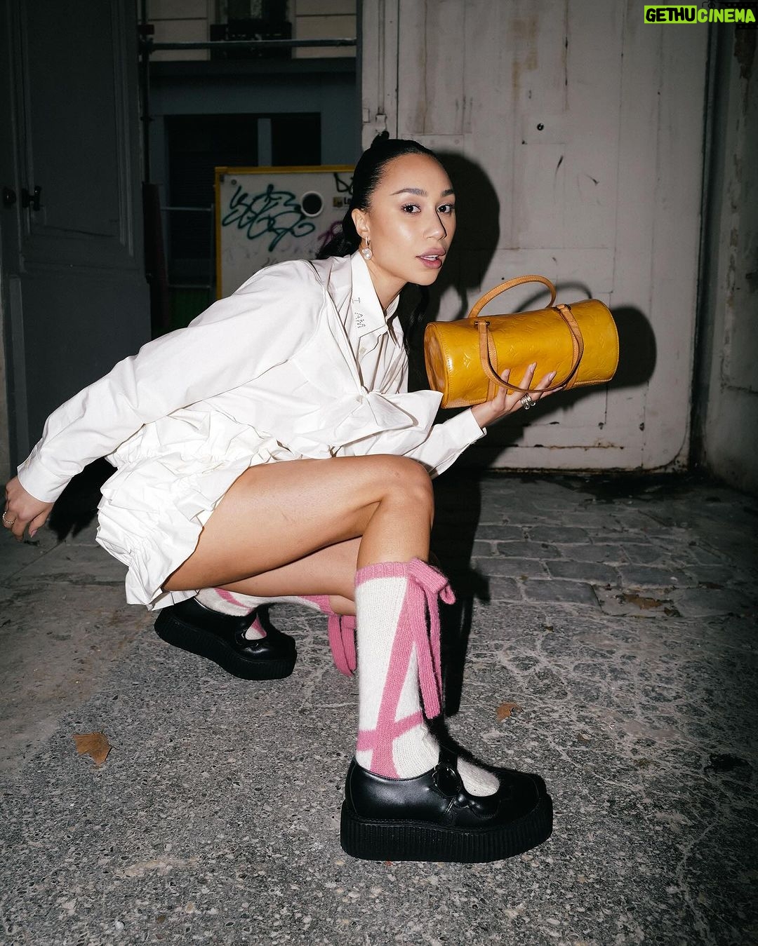 Eva Marisol Gutowski Instagram - Me in the new Celine Kwan Happy Birthday Collection ππ§π° I found Celine Kwan on my explore page a year ago and itβs been so cool following along her insanely creative mind and seeing her designs take off! β€οΈ Paris, France