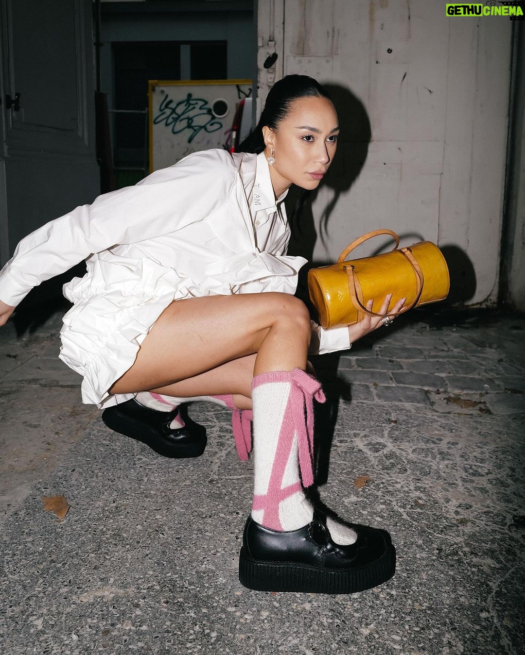 Eva Marisol Gutowski Instagram - Me in the new Celine Kwan Happy Birthday Collection ππ§π° I found Celine Kwan on my explore page a year ago and itβs been so cool following along her insanely creative mind and seeing her designs take off! β€οΈ Paris, France