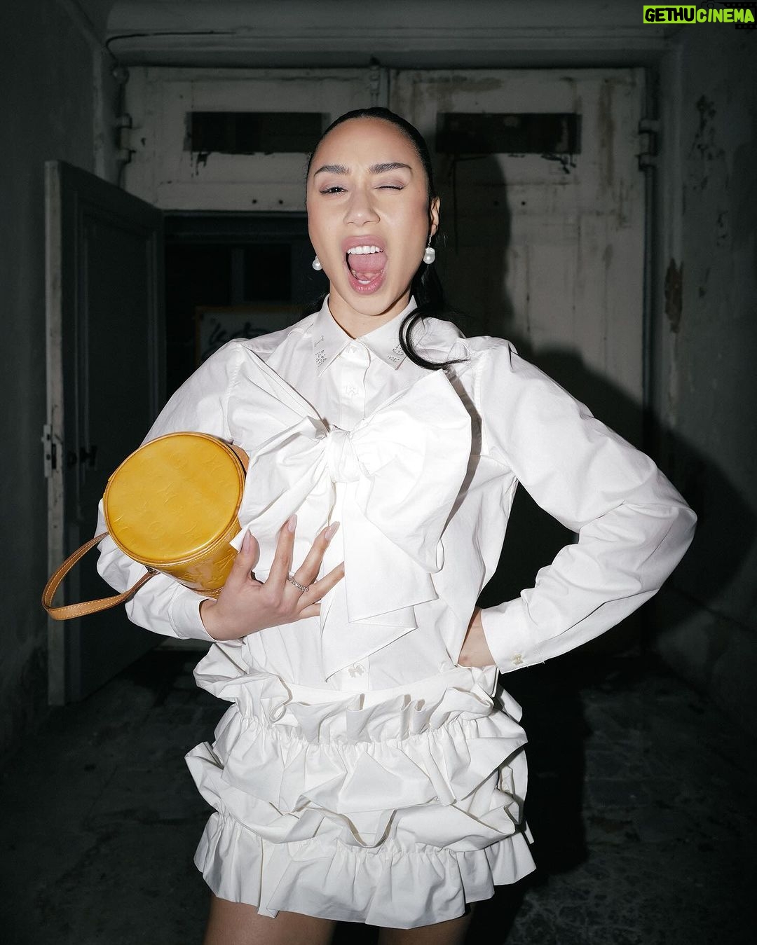 Eva Marisol Gutowski Instagram - Me in the new Celine Kwan Happy Birthday Collection ππ§π° I found Celine Kwan on my explore page a year ago and itβs been so cool following along her insanely creative mind and seeing her designs take off! β€οΈ Paris, France