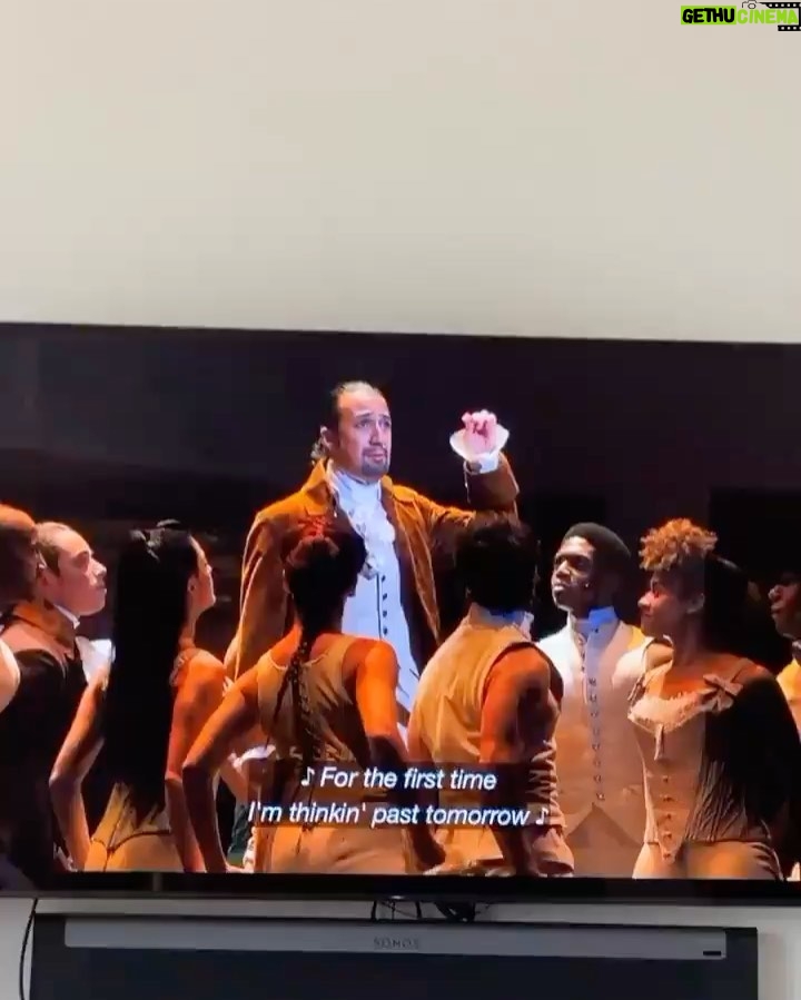 Faith Hill Instagram - Our daughter Gracie feeling the excitement of watching Hamilton on TV. An absolute MUST watch!!!!!!!!