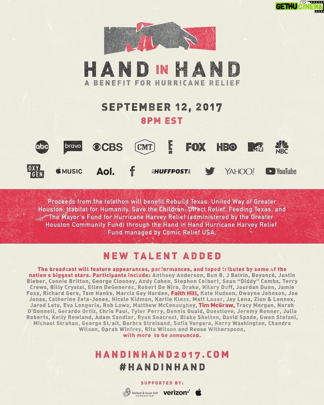 Faith Hill Instagram - handinhand2017.com to donate. ❤️ #HandInHand