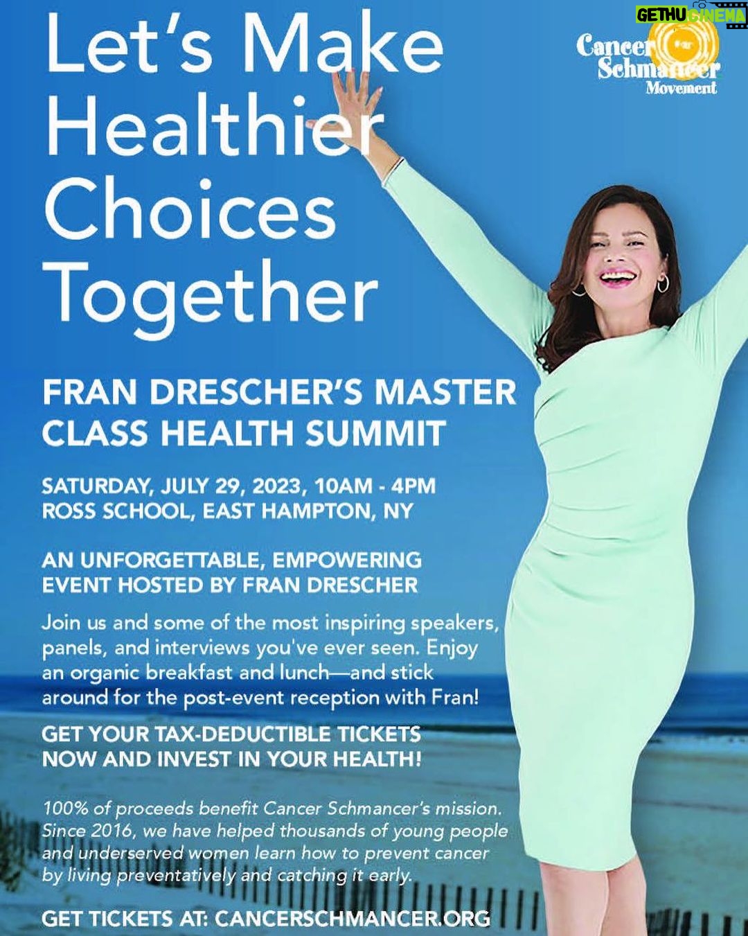 Fran Drescher Instagram - Health is wealth. So come join us and get enriched! Www.cancerschmancer.org