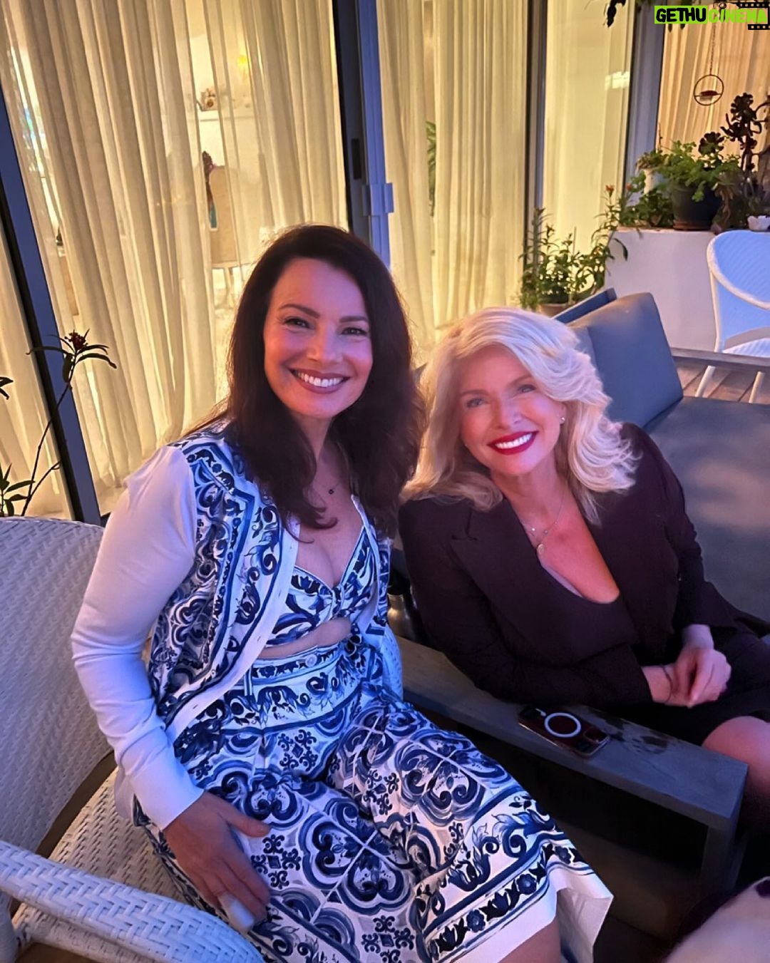 Fran Drescher Instagram - Celebrating my bday w/ my dear friend Donna Dixon. Twas a parfait of a night & a gr8 time was had by all!
