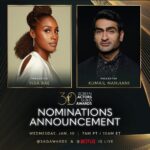Fran Drescher Instagram – It begins in minutes! GO!Join @issarae and @kumailn as they announce the 30th Screen Actors Guild Awards nominees, live on @sagawards and @netflix IG! ✨ #sagawards 10am ET & 7am PT * w/a little surprise b4 😘