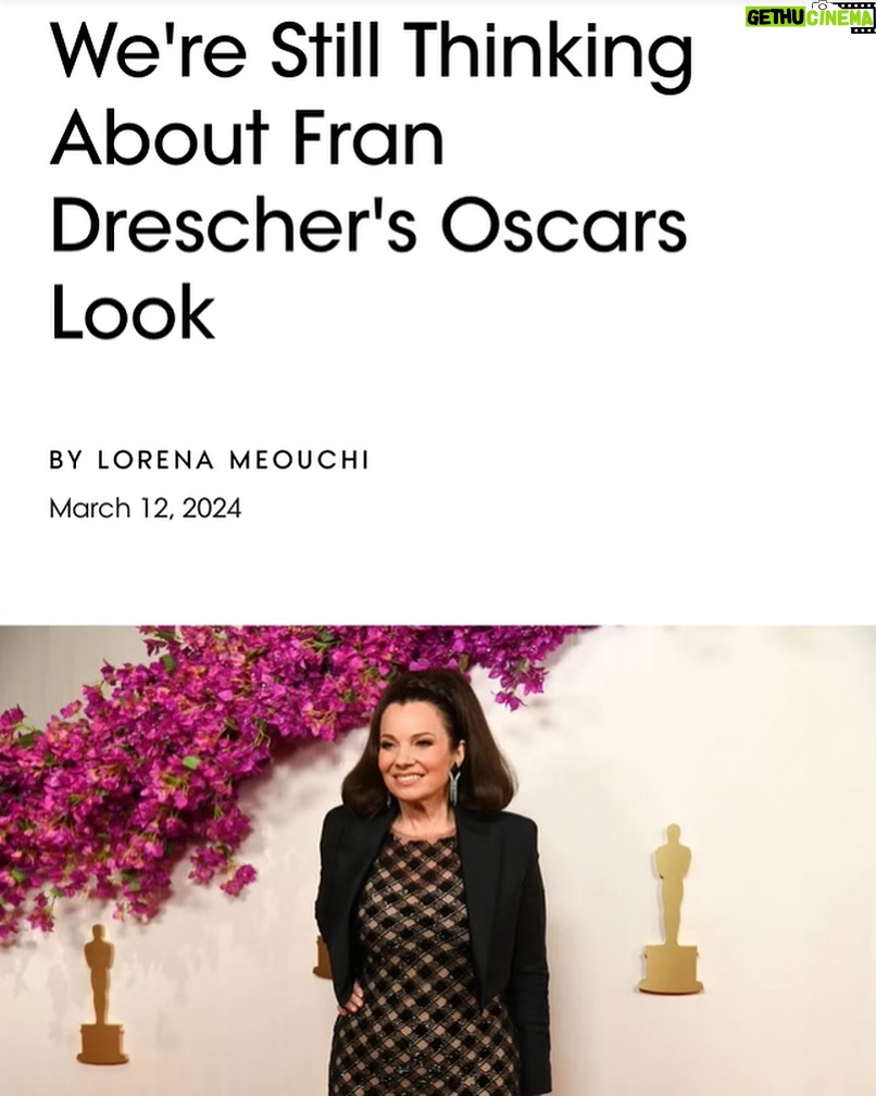Fran Drescher Instagram - https://www.vogue.com/article/fran-dreschers-oscars-look so great. Loved my ami paris design!!!
