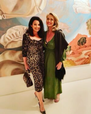 Fran Drescher Instagram - After a hard day at the office, I pushed myself to pull it together and attend an engagement party with my long time bestie Donna Dixon! Finding balance is important. TGIF! Let’s hope the amptp ceo’s resurface with a seal the deal counter! 🙏💪🤞🏽