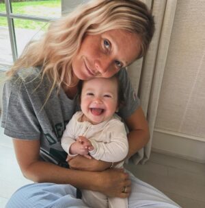 Gwyneth Paltrow Instagram - It’s #worlddownsyndromeday so I want to highlight one of my favorite people to snuggle, miss Georgia Grace. Georgia, you bring pure joy and light deep into the hearts of everyone who meets you. We adore you down to your tiny toes and can’t wait to see how you show this world who’s boss. Love G, B, A & M💕