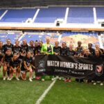 Hannah Waddingham Instagram - #ad Had the best day celebrating some amazing women on the soccer (football😜) field!…alongside my friends at @JohnnieWalkerUS! @WeAreAngelCity and @GothamFC took to the pitch during warm up sporting jerseys designed by the fabulous illustrator @MonicaAhanonu representing a one team approach towards achieving gender equality. The illustrations depict how “we lift each other up as we rise and break through barriers.” Damn right we do! Such a pleasure to stand shoulder to shoulder with Monica and these passionate athletes. The designs are available on the team’s respective websites while supplies last and they will be donating a portion of sales proceeds to Johnnie Walker’s nonprofit partner, @WomensSportsFoundation, to expand access and opportunities for women in sport to compete and lead… without barriers and it’s my pleasure to be here to shout about it! More from me and the dedicated team at Johnnie Walker soon! X #KeepWalking
