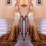 Hannah Waddingham Instagram - Finally a chance today to pause and appreciate the unbelievable work done on this magical privilege of a gown for our wonderful,fulfilling night @sagawards albeit virtually! @dolcegabbana and their flawless team handmade this beauty in Milan for me! Mind blowing. The gown weighs 22 pounds and took about 210 hours to create…..features 3,000 Swarovski bead fringes, 10,000 Swarovski crystals, 30,000 sequels and 40,000 Miyuki beads. How does one do this justice?! By obsessively videoing it on my hotel room floor at 4am,by myself,unable to take my tired eyes off it like a magpie,that’s how!!! From the bottom of my heart, to @luciodirosa and Holly G, @jamesyardley for creating this alchemy and everyone that wrecked their fingertips making this,I’m eternally grateful for your artistry. To @debeersofficial for my goddess jewellery that I TOTally wanted to steal and quite frankly nearly did!… and to my hair&make up for absolutely coming up to meet the dress and jewels head on @lewis_pallett & @hannahmartinmakeup ..Not an easy ask,but achieved to the max nonetheless….you are the very best at what you do. Finally to the truly gifted touch and imagination of @josephsinclair my photographer.Yowzers,I’m a bit awe struck. Thank you Sir. X Now……How the hell do we all top this!?! 😂🙏🏻❤️ Claridge’s