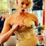 Hannah Waddingham Instagram - Barely slept after last night. These moments with this magical lot just keep getting better and better. The loveliest,most down to earth,normal(ish) gems you could ever hope to share this whirlwind with. Thank you @sagawards for the best springboard to S3 #tedlasso Can’t wait to get back behind my lady’s desk.⚽️🍎❤️ To the best team I could hope for getting me there: @annickrenee @carlyroesen @jamesyardley @ollielast @lewis_pallett @hannahmartinmakeup @claridgeshotel Thank you Scott….sorry for the mayhem in 506!😜😘 Claridge’s
